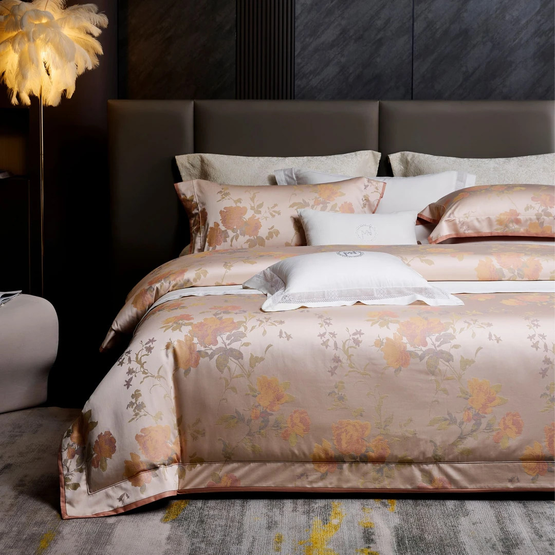 【贤公子】MN/慕奈 满庭芳-意式高端轻奢天丝棉色织提花四件套