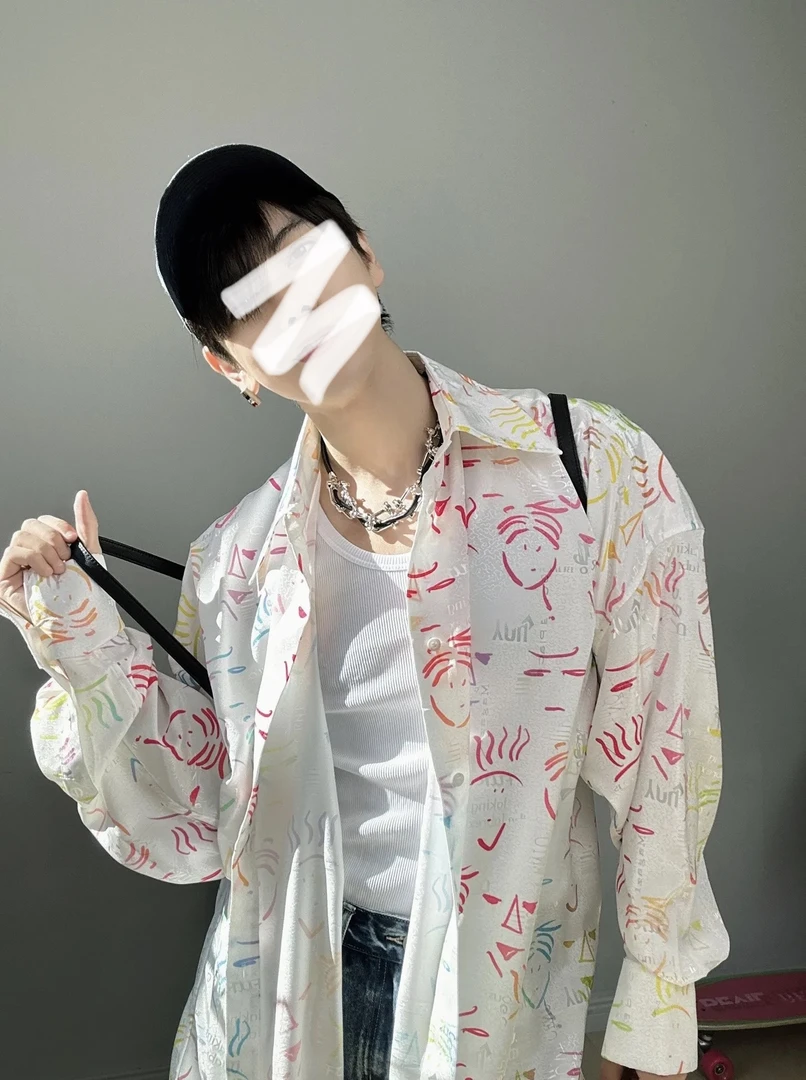 JJJ-花色高垂感高级时尚休闲百搭夏季衬衫2C002