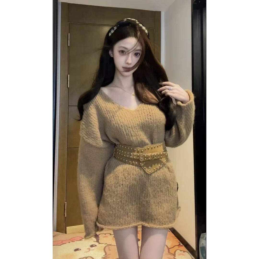 【清仓】辣妹性感针织毛衣上衣女早秋季2025新款T