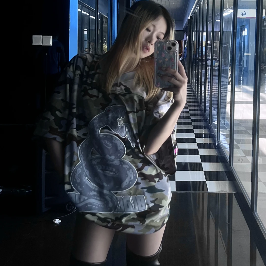 Blackmamba黑曼巴重工刺绣缎面网眼球服