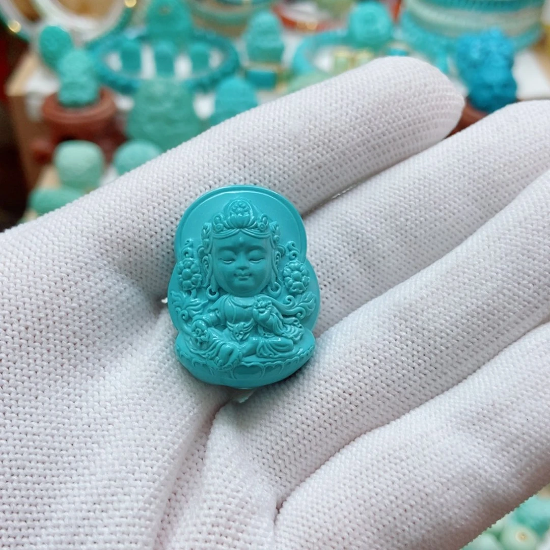 绿松石未镶嵌度母