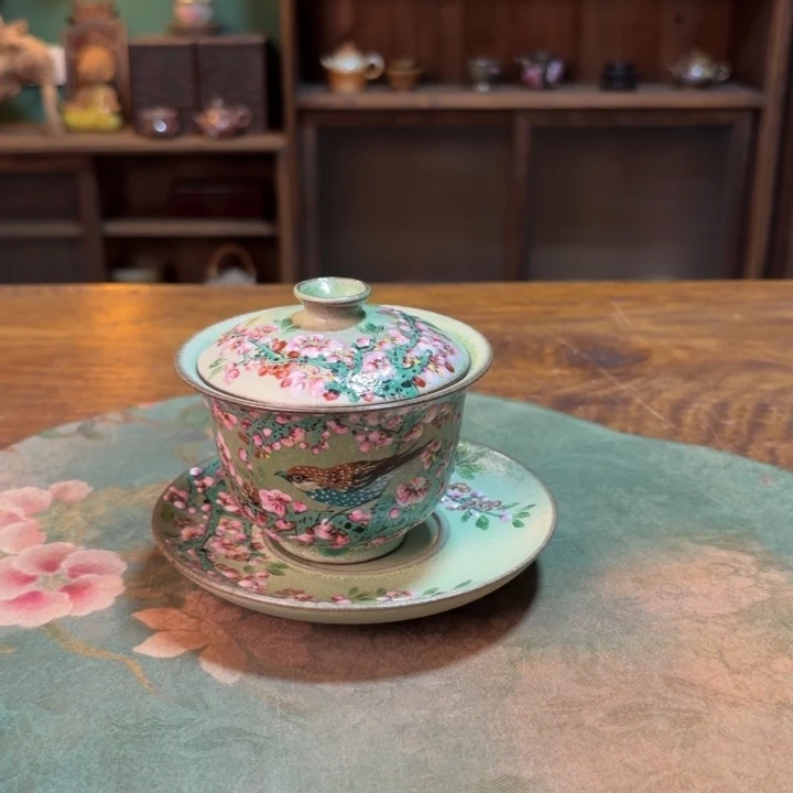 柴烧纯手工手绘陶瓷