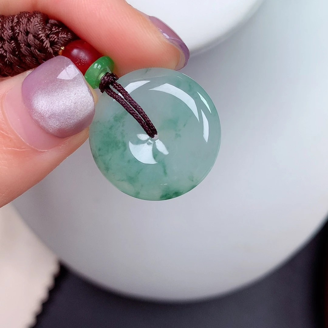 翡翠未镶嵌颈饰平安扣 21.1/5.5mm