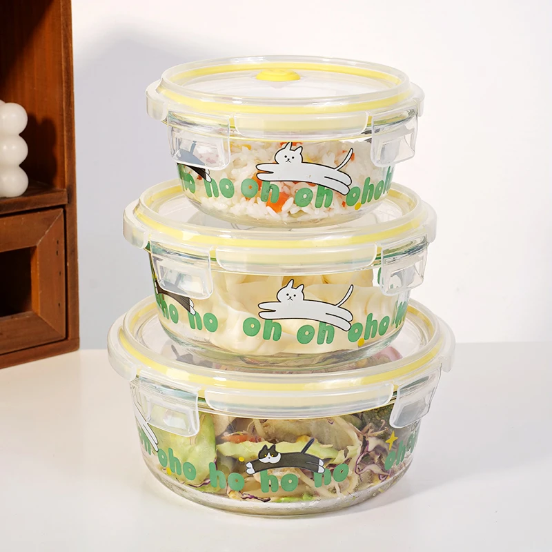 微波炉专用饭盒冰箱收纳盒密封分隔大号高硼硅玻璃保温饭盒上班族