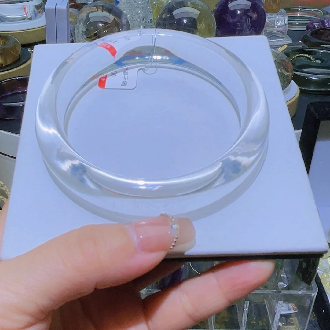 水晶手镯未镶嵌天然高冰高透全净体61