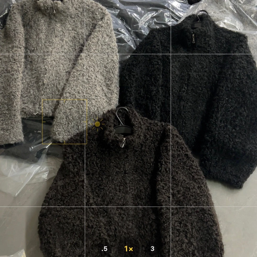 256923 立领加厚毛毛短外套保暖百搭休闲显瘦