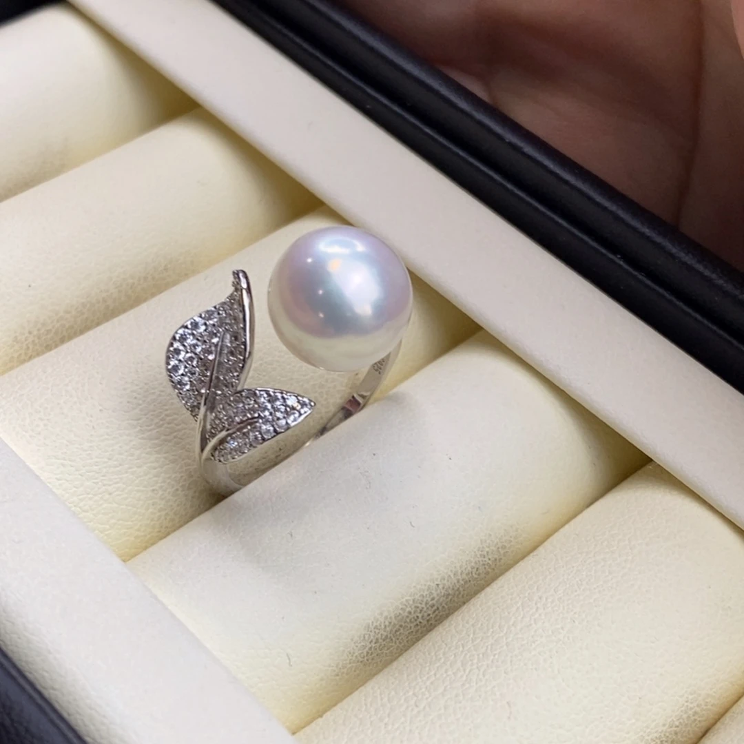 淡水珍珠银S925镶嵌戒指特价微瑕