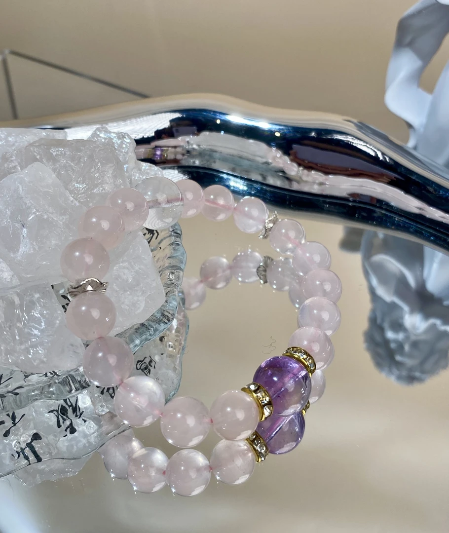 【粉红泡泡】粉水晶+紫水晶桃花事业学业贵人收藏级多样化