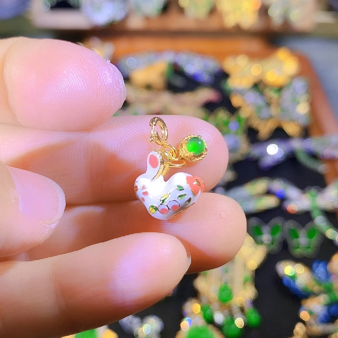 吊坠(不含链)银S925镶嵌翡翠