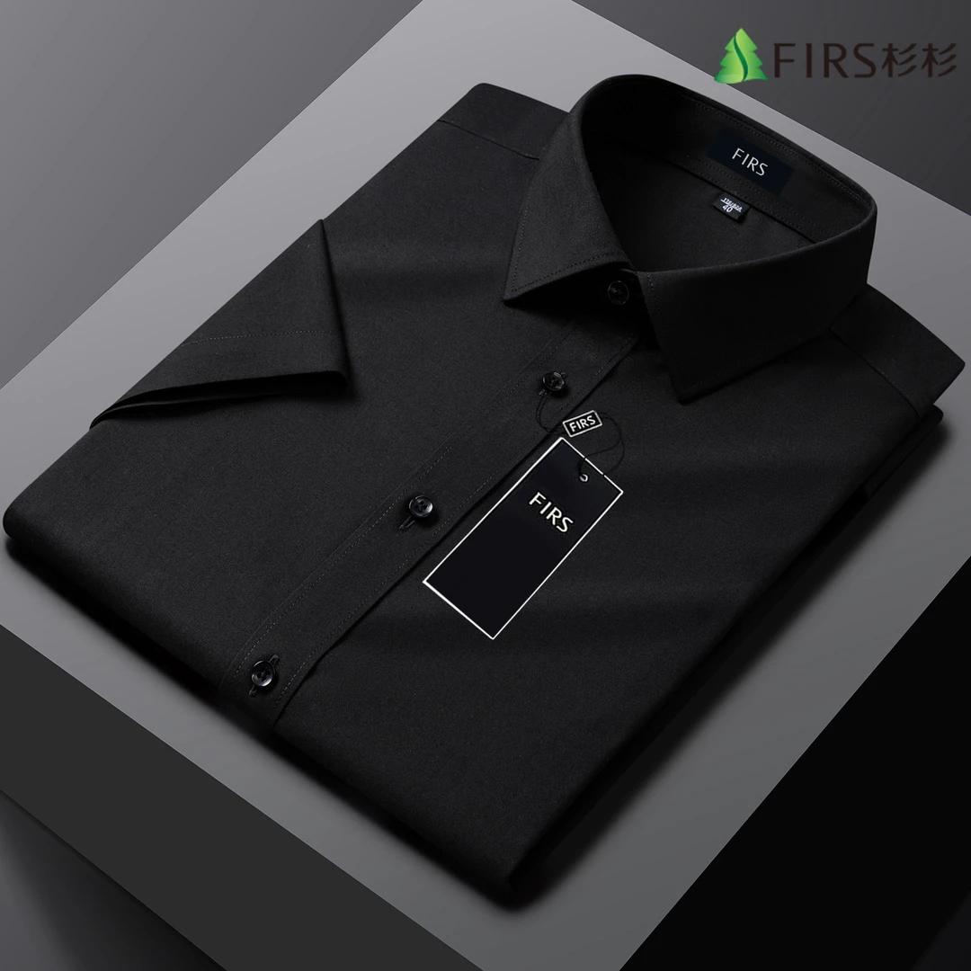 【莫代尔好打理】杉杉夏季正装短袖衬衫男薄款修身休闲免烫衬衣男士