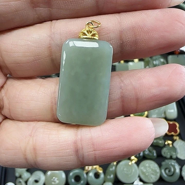 和田玉吊坠(不含链)银S925镶嵌