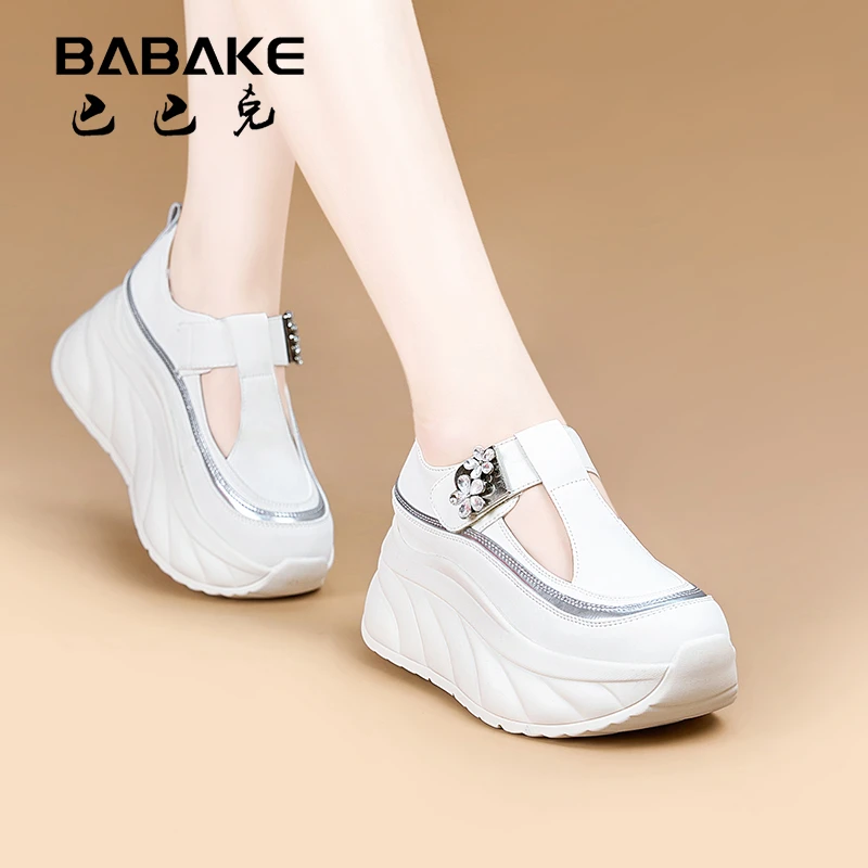 巴巴克XH7CM厚底网面阿甘鞋2025夏新款增高透气休闲凉鞋女8621