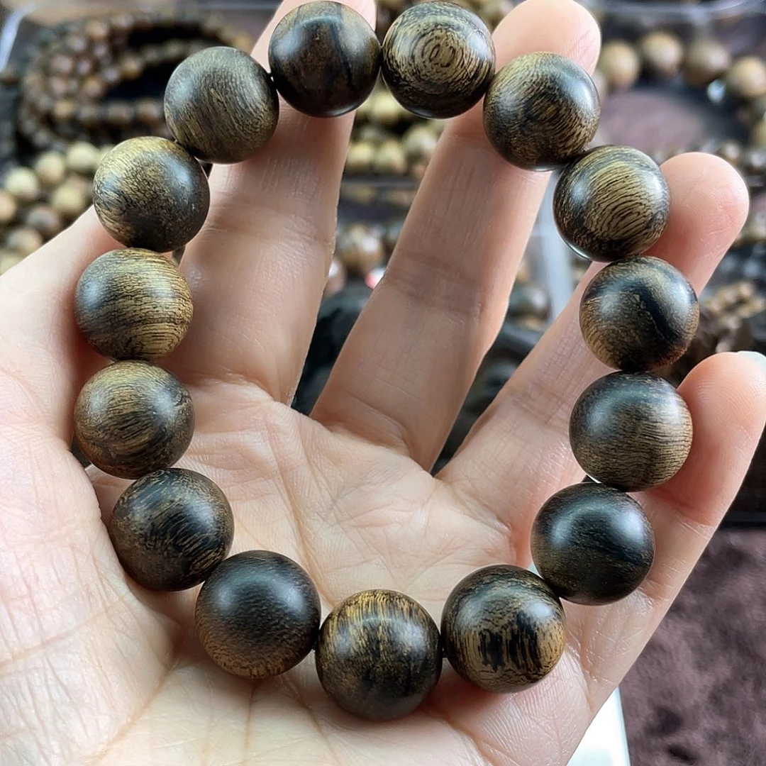 沉香手串纸**装越南芽庄白棋虎斑留疤