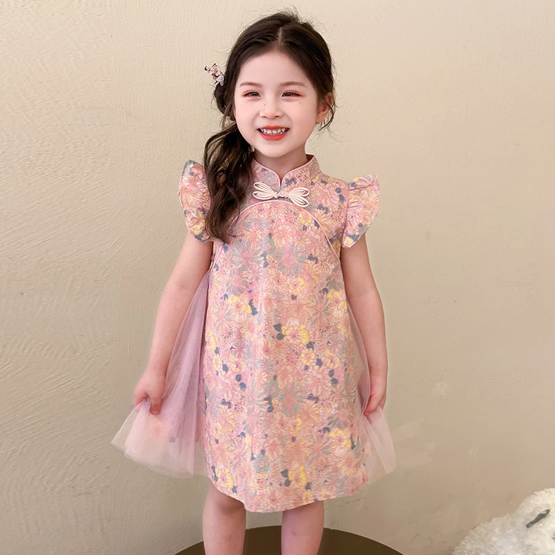 女童夏季新中式连衣裙洋气儿童新款小女孩国风旗袍裙宝宝夏款裙子