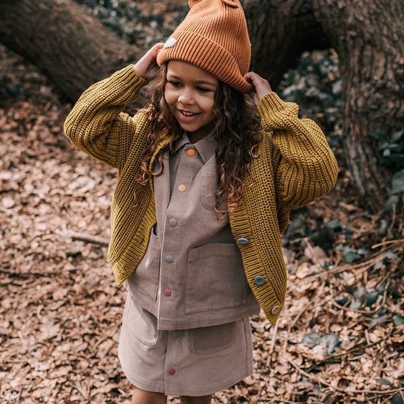 Nest Designs加拿大小云朵儿童针织上衣女童开衫休闲毛衣外套