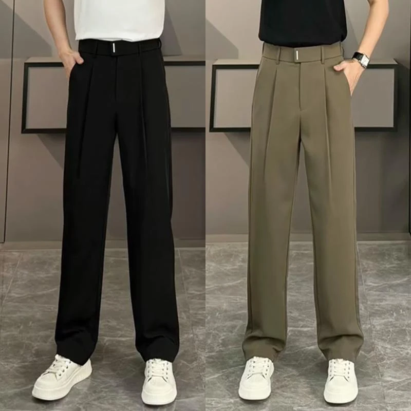 【TQUX港奢男装】秋季商务直筒裤西装男士西裤小个子垂感休闲裤男