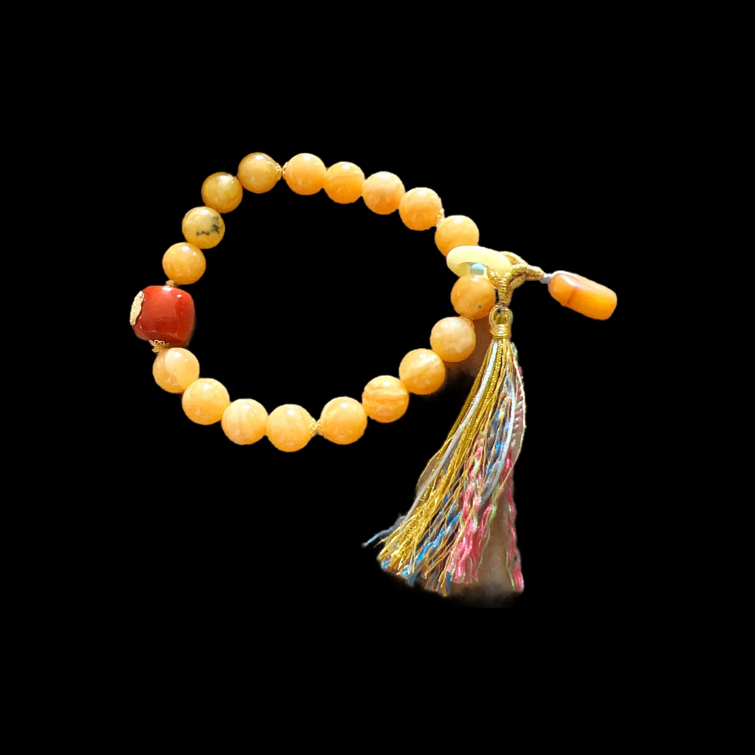 V7243蜜蜡18k手串孤品，