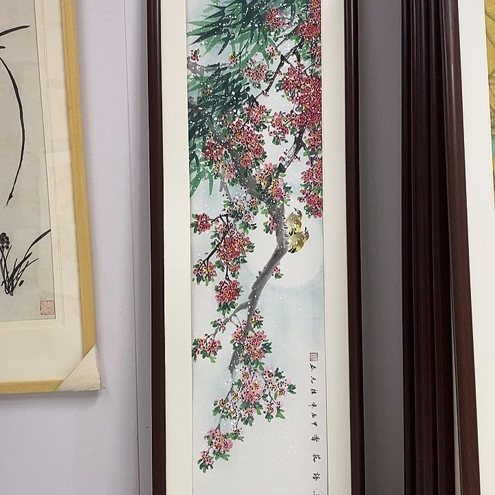 国画手绘作品带框发货