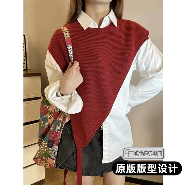 【气质披肩】时尚百搭斜肩披肩设计款空调披肩式套头针织条纹披肩