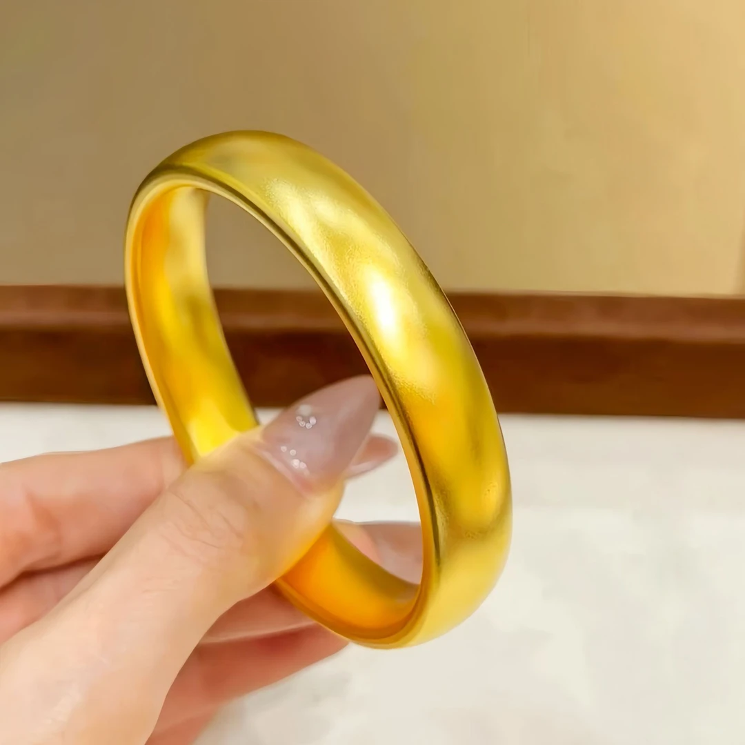 铜合金手镯 传承素圈轮胎手镯女款泥鳅背宽面手环古法经典首饰品