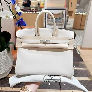 全新未使用 Hermes/爱马仕 Birkin25奶昔白银扣 Togo皮