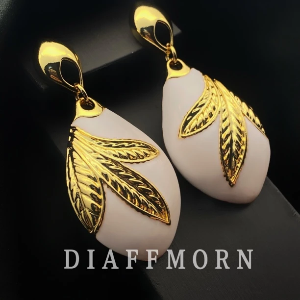 铜合金耳饰 Y.M〖红妆〗复古高级气质百搭金色时尚大气小众简约耳环