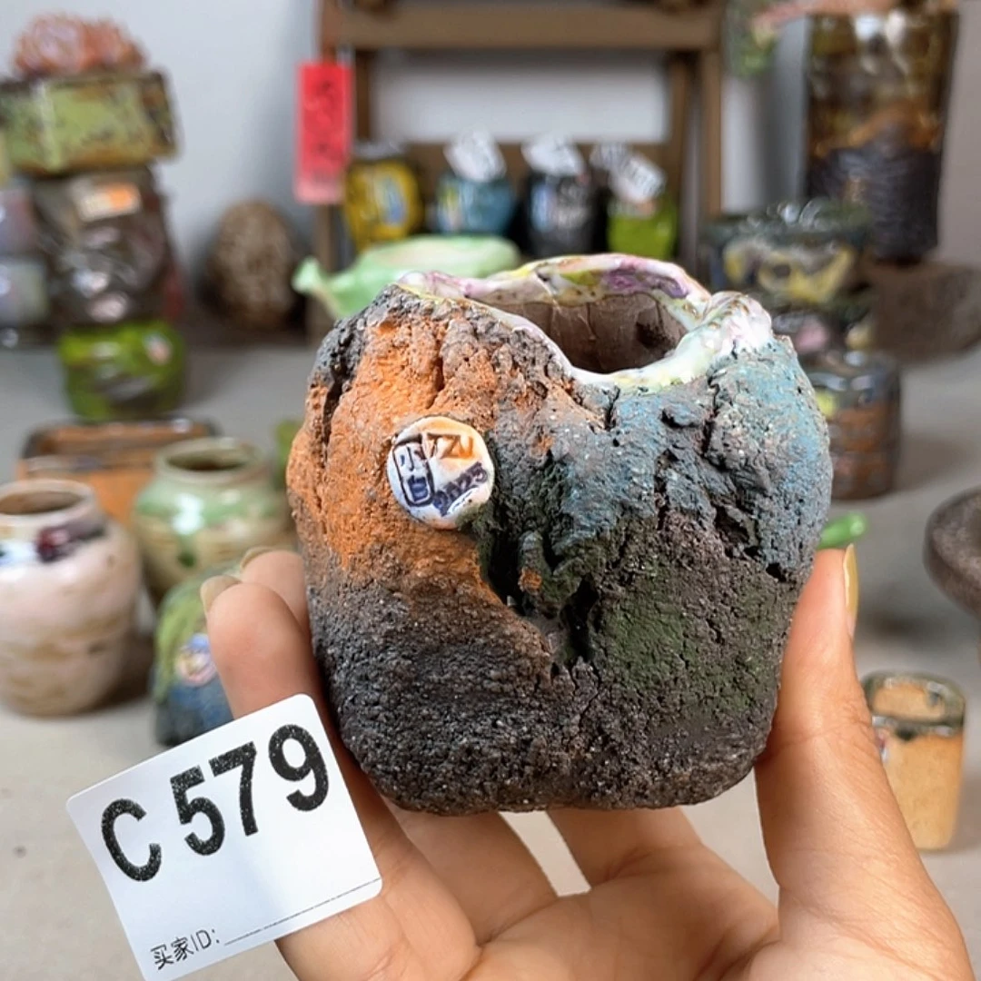 紫砂花盆小白孤品 内口4