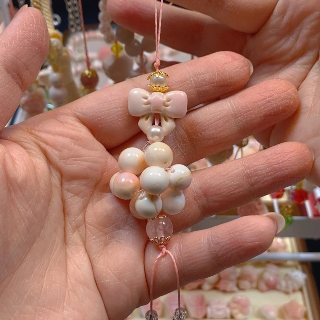 贝壳手串/手链冷*双粉贝幸运球