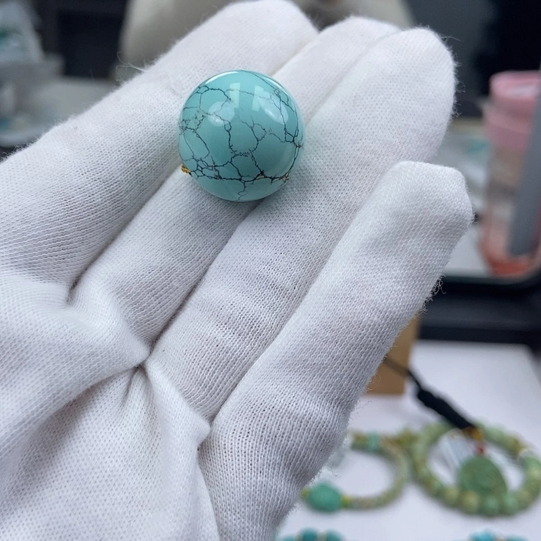 绿松石18K金镶嵌珠宝奇石