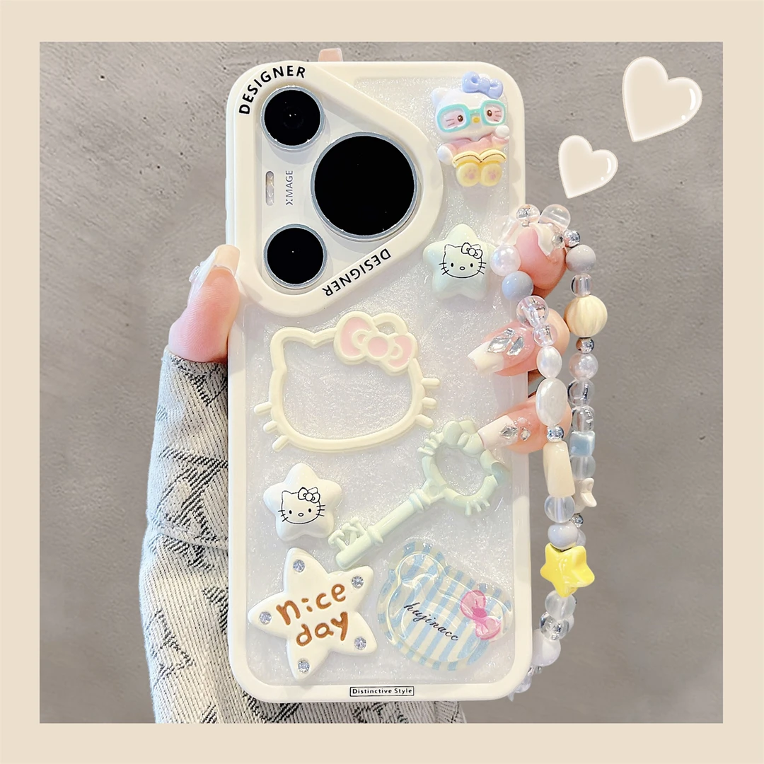 适用华为pura70pro+手机壳可爱卡通星星镂空kt猫mate70pro网红女