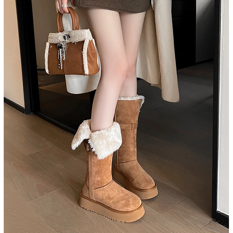 2024新款爆款雪地靴女棉鞋加厚加棉保暖马丁靴女款冬季短靴长靴