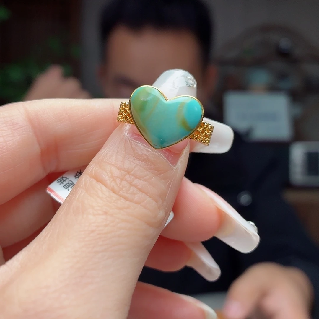 绿松石18K金镶嵌珠宝奇石