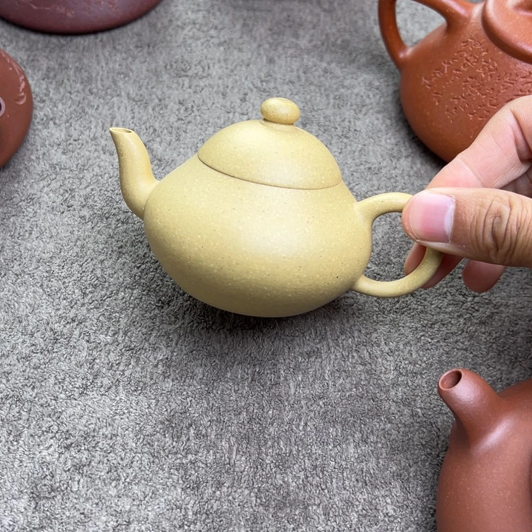 ヾ***i紫砂茶壶梨皮绿矮梨至纯夹脂