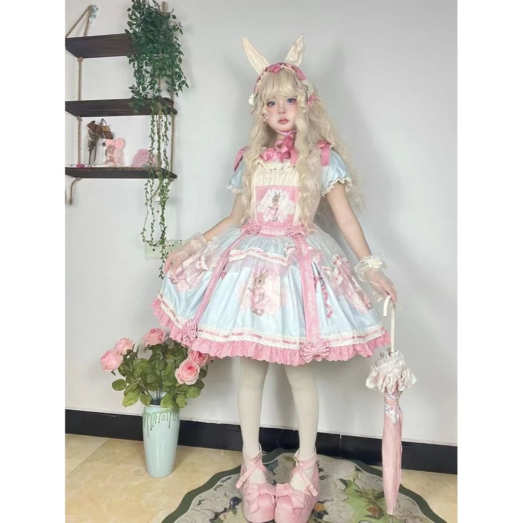 实体店现货兔子芭蕾lolita婴儿蓝周年复古doll感OP公主连衣裙正品