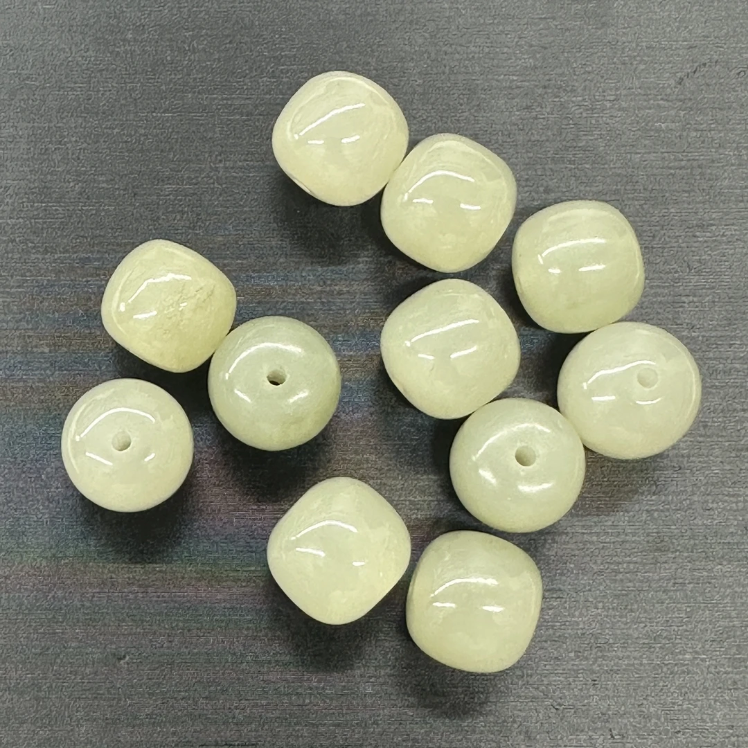 H112和田玉单珠桶珠12+多样性发其一