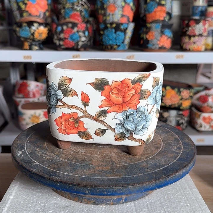 嬷***茶花盆红泥景德镇陶瓷学院