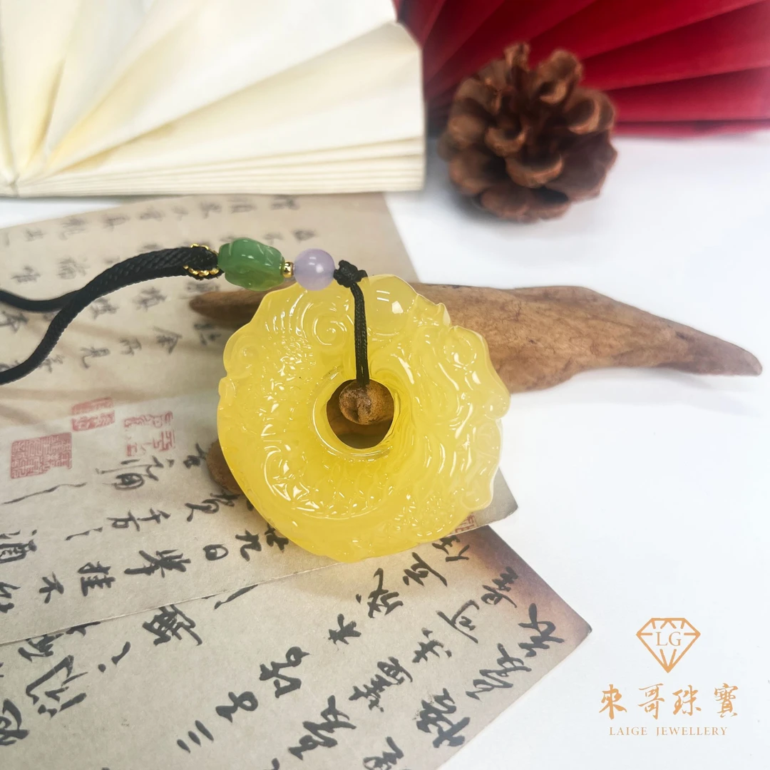 夏日特惠【来哥珠宝】X辽龙形雕刻平安扣