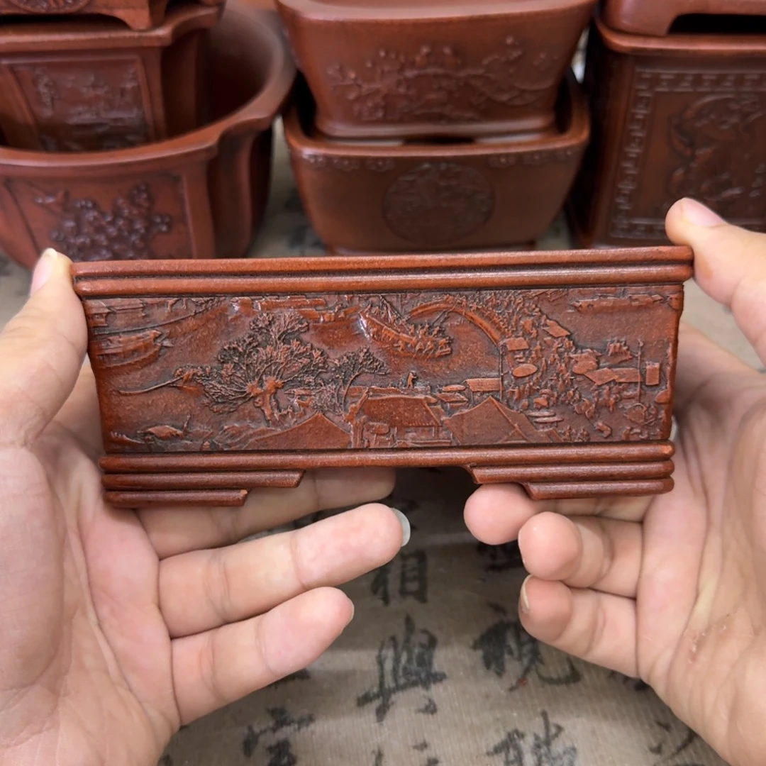 紫砂花盆14x10x4.8内经紫砂花盆