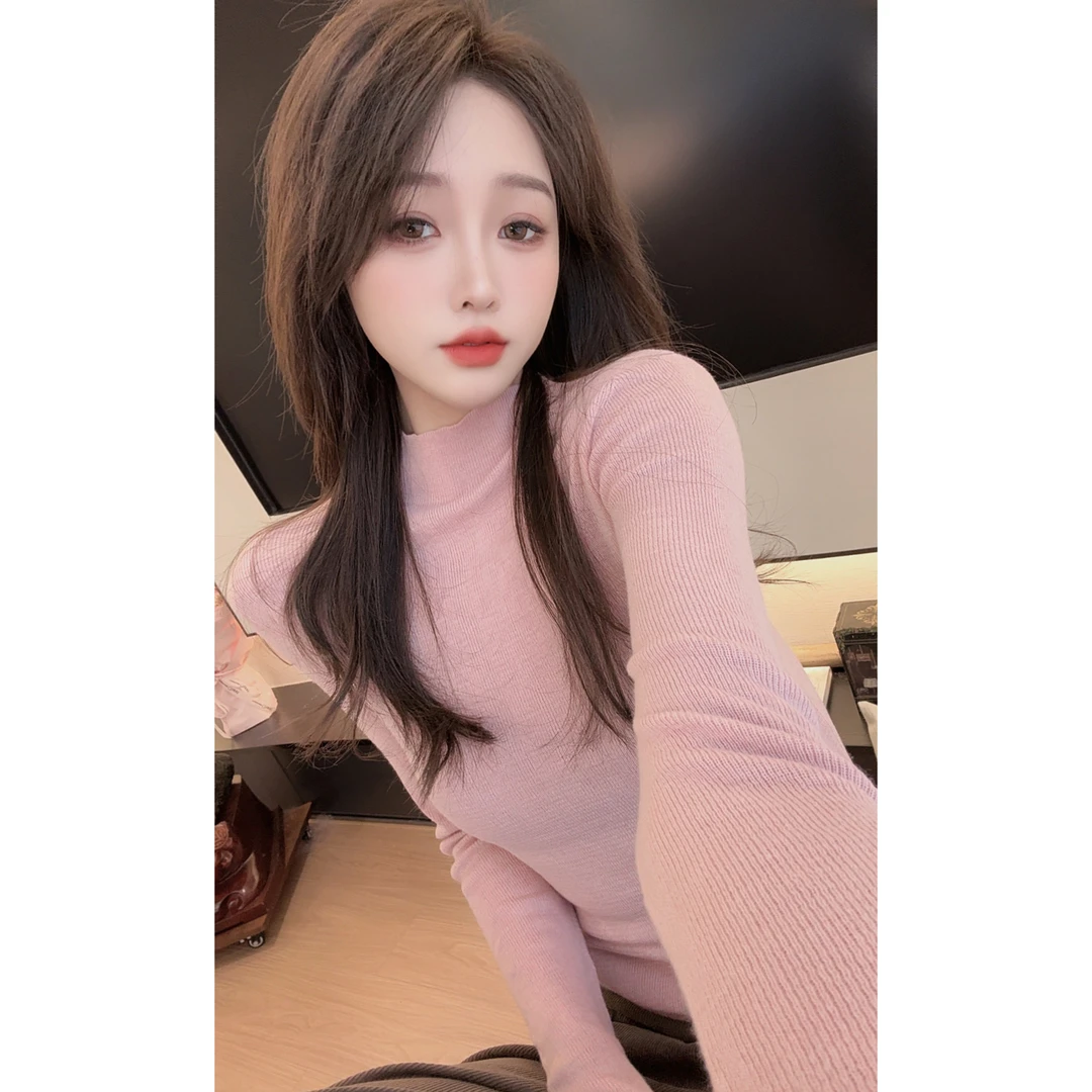 【陈陈私服】洋气氛围感长袖针织打底衫气质立领显瘦上衣25102202