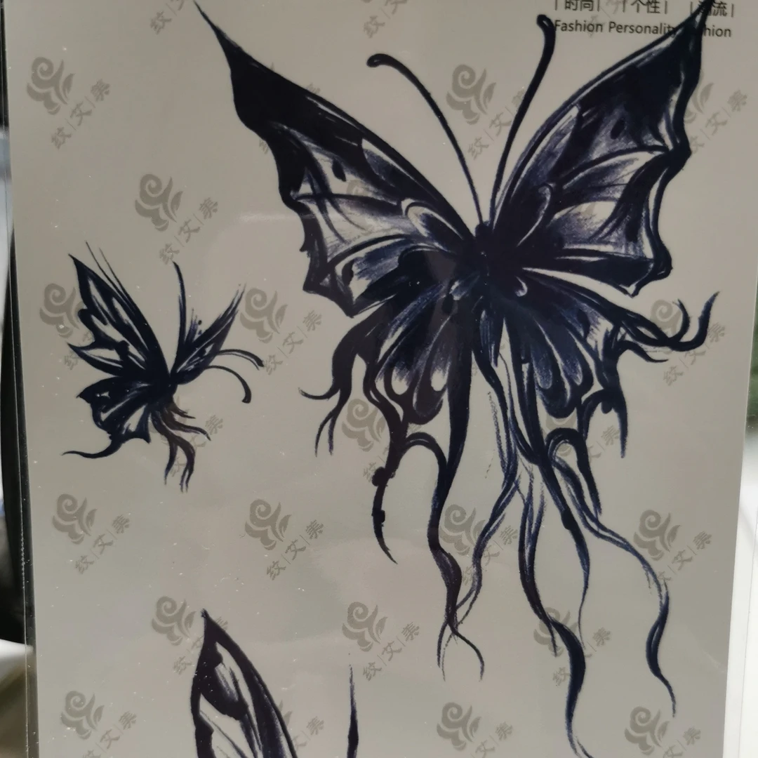 蝴蝶纹身贴草本果汁半永久防水持久真刺青甜酷辣妹贴纸