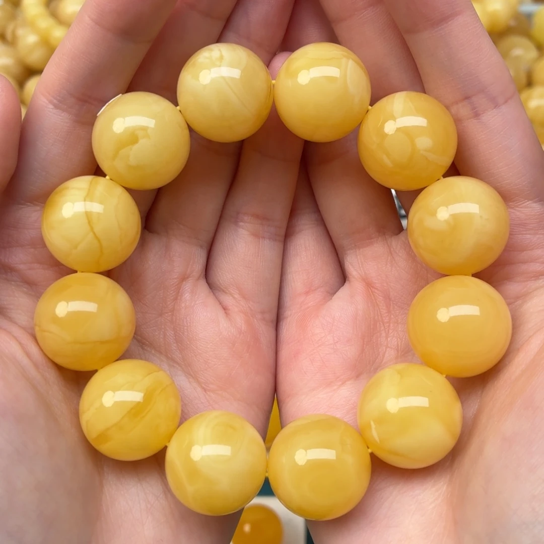 蜜蜡未镶嵌裸石18手串