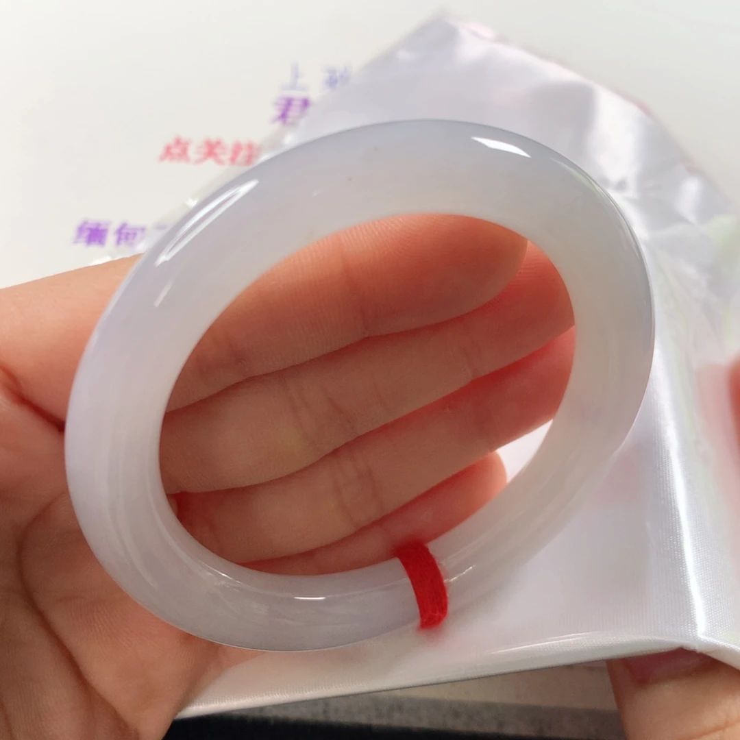 未镶嵌手镯翡翠 圆条290白月光