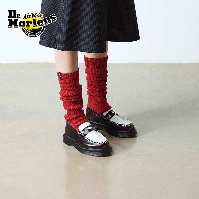 Dr.Martens Penton Heart秋冬新款撞色一脚蹬皮鞋乐福鞋42594600