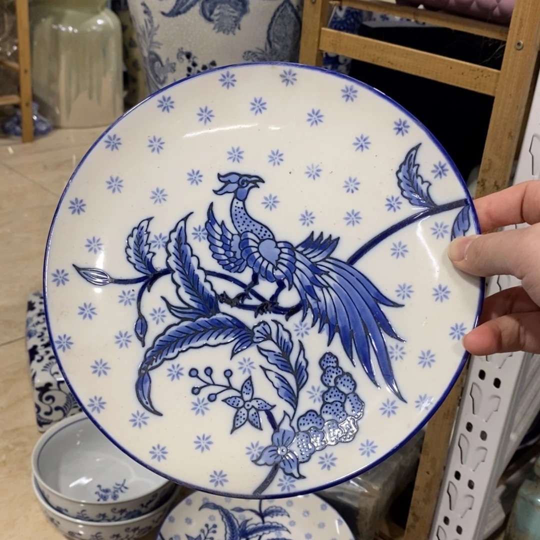 瓶两个盘子花瓶摆件