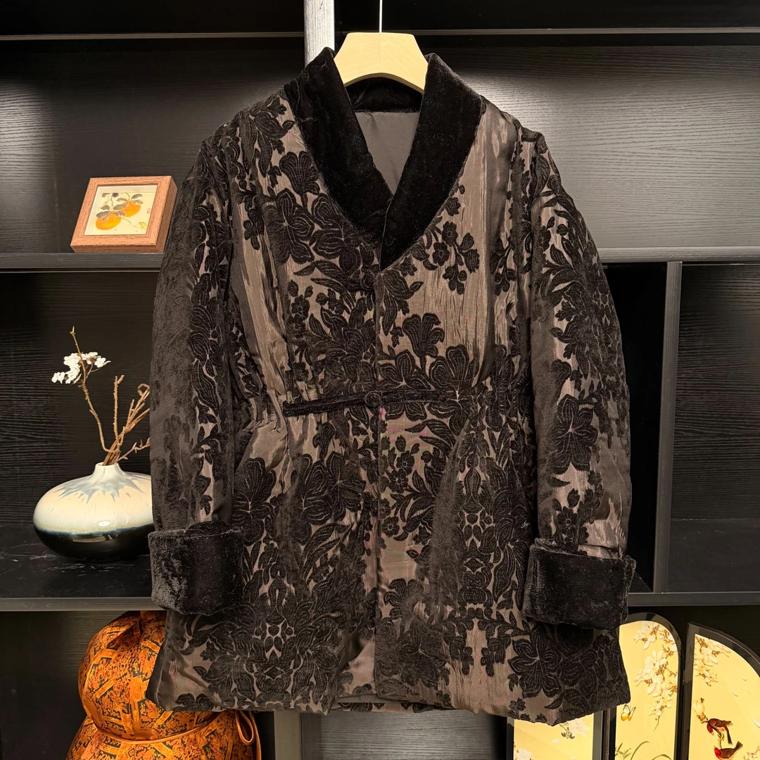 中式改良气质开衫棉服外套3240