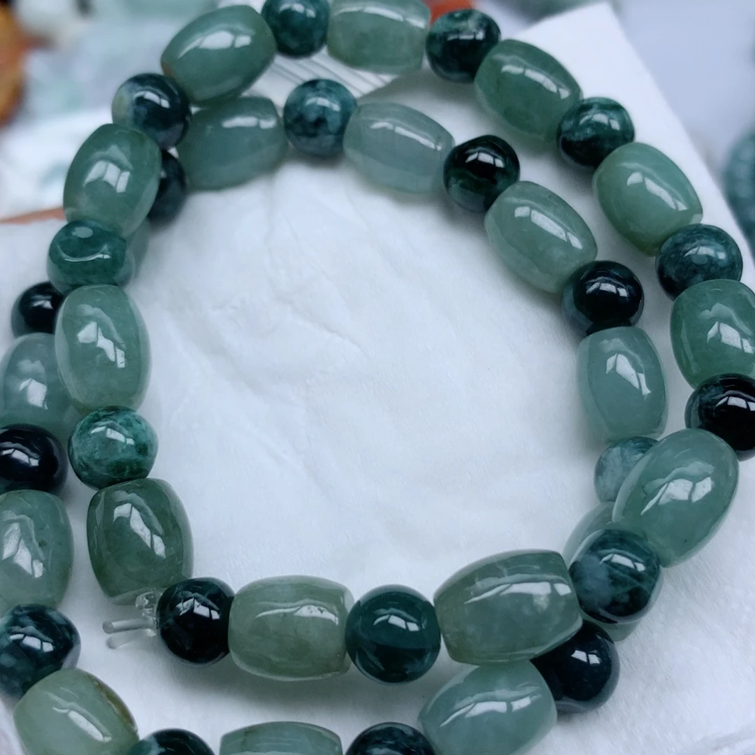 翡翠未镶嵌项链珠子批发