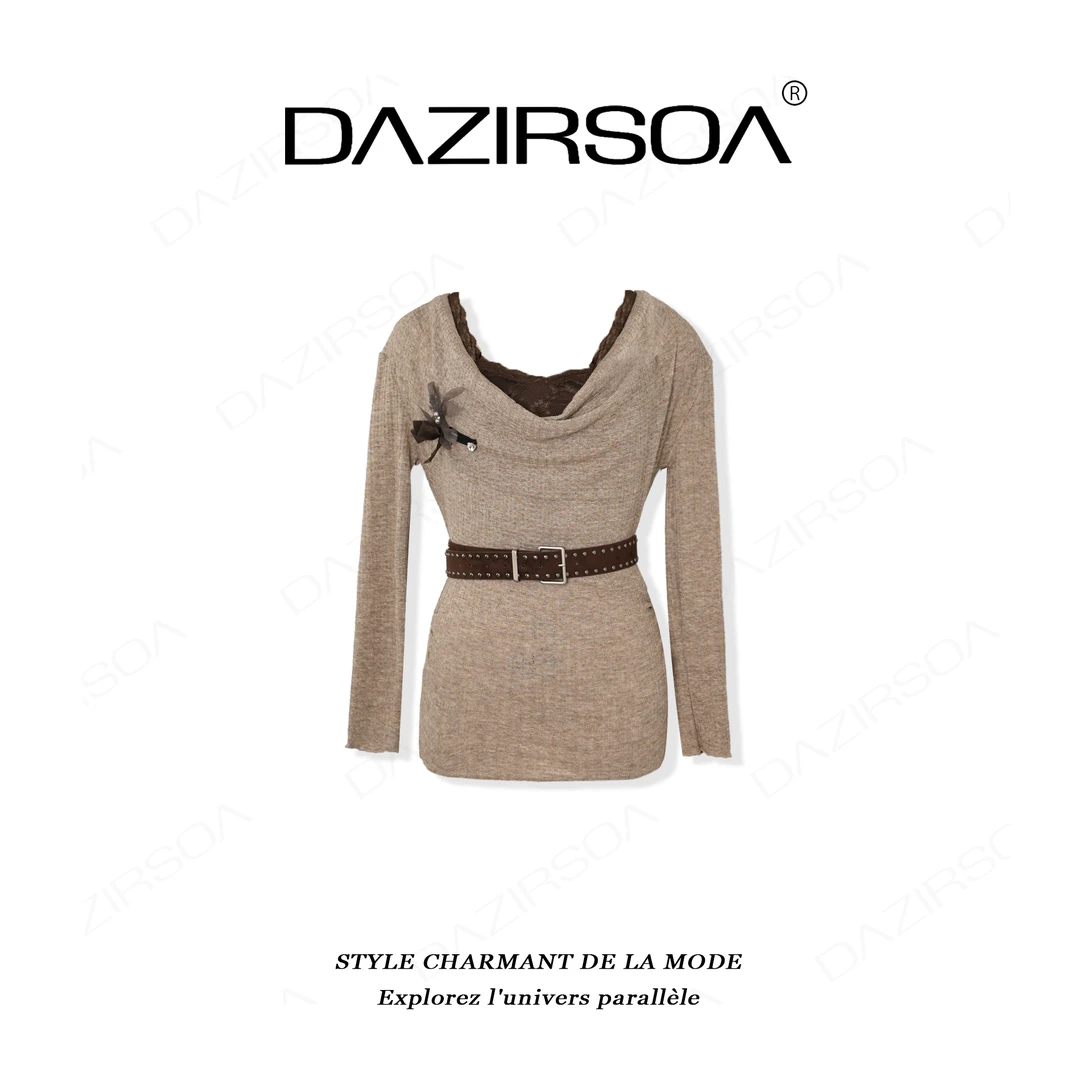 DAZIRSOA/达姿“时光朦胧”时尚百搭复古洋气花朵两件套上衣 AB529