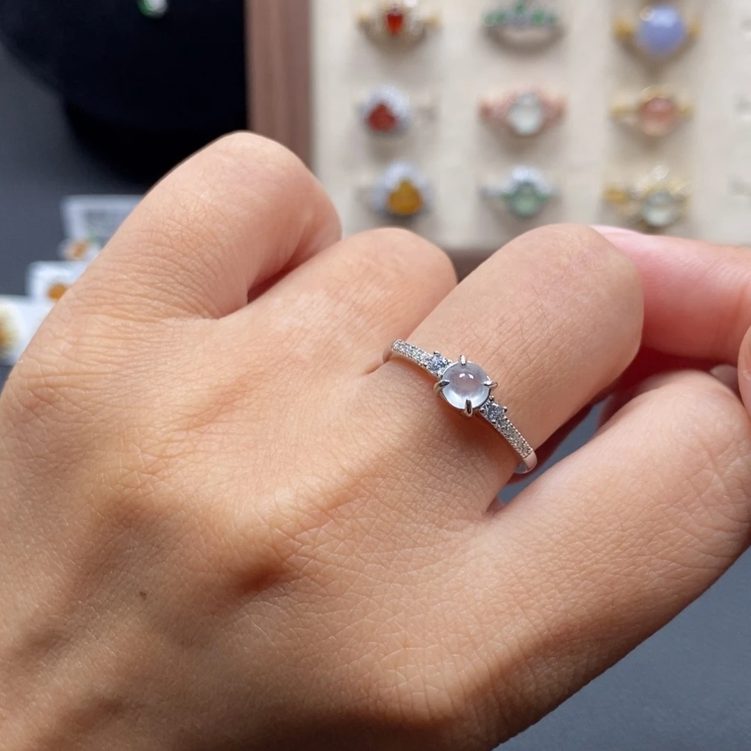 翡翠银S925镶嵌戒指