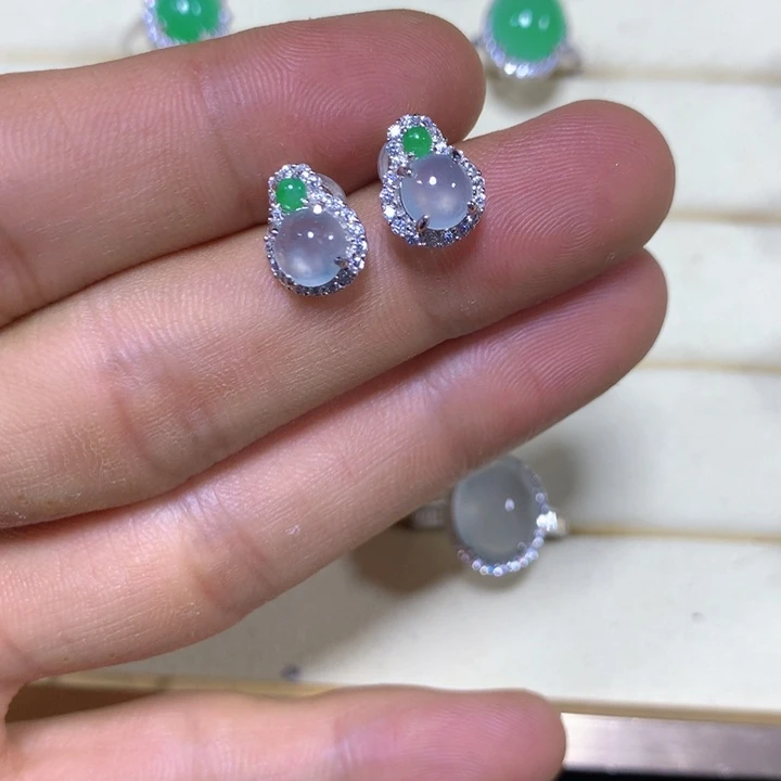 翡翠未镶嵌戒指翡翠耳钉