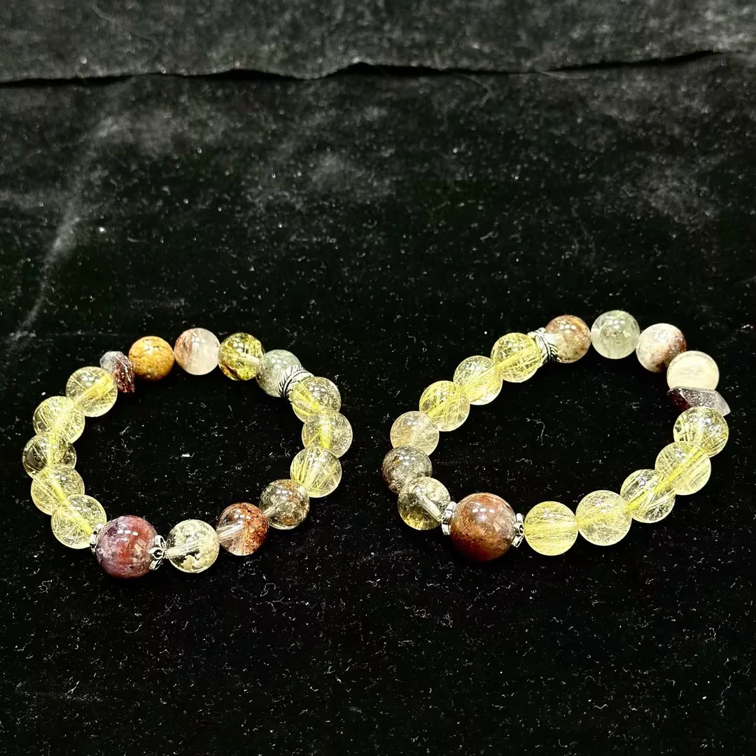 【HL】极光金发晶DIY手串-约11mm（多样性发其一）